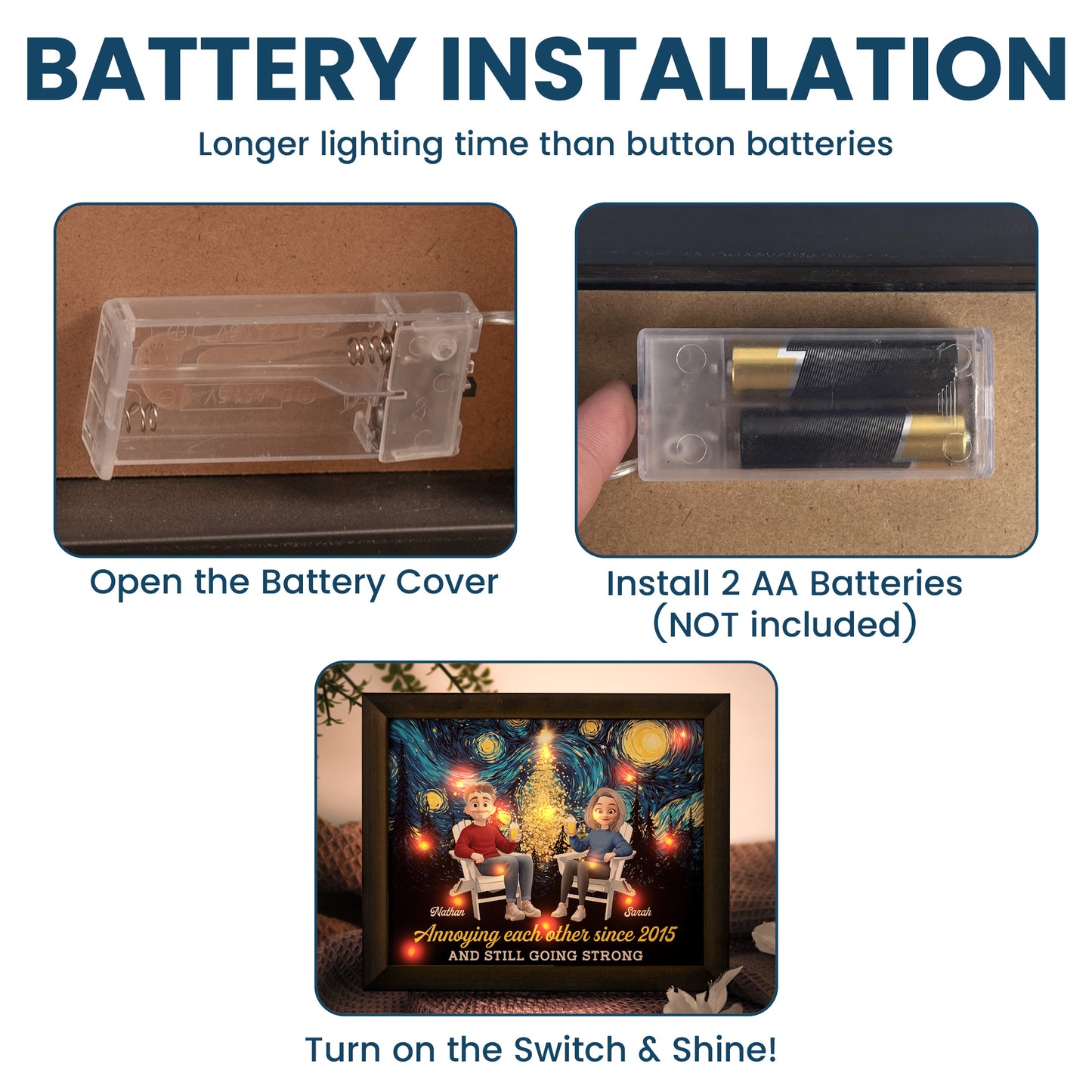 Annoying Each Other Since And Still Going Strong - Personalized LED Shadow Box