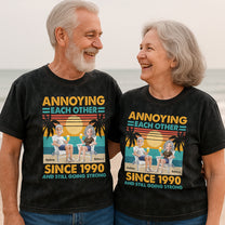 Annoying Each Other Since & Still Going Strong - Personalized Acid Wash T-shirt