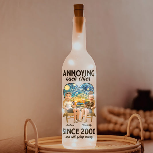 Annoying Each Other Since & Still Going Strong - Personalized Bottle Lamp
