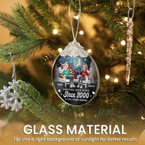 Annoying Each Other Since & Still Going Strong - Personalized Glass Ornament With Silver Cap