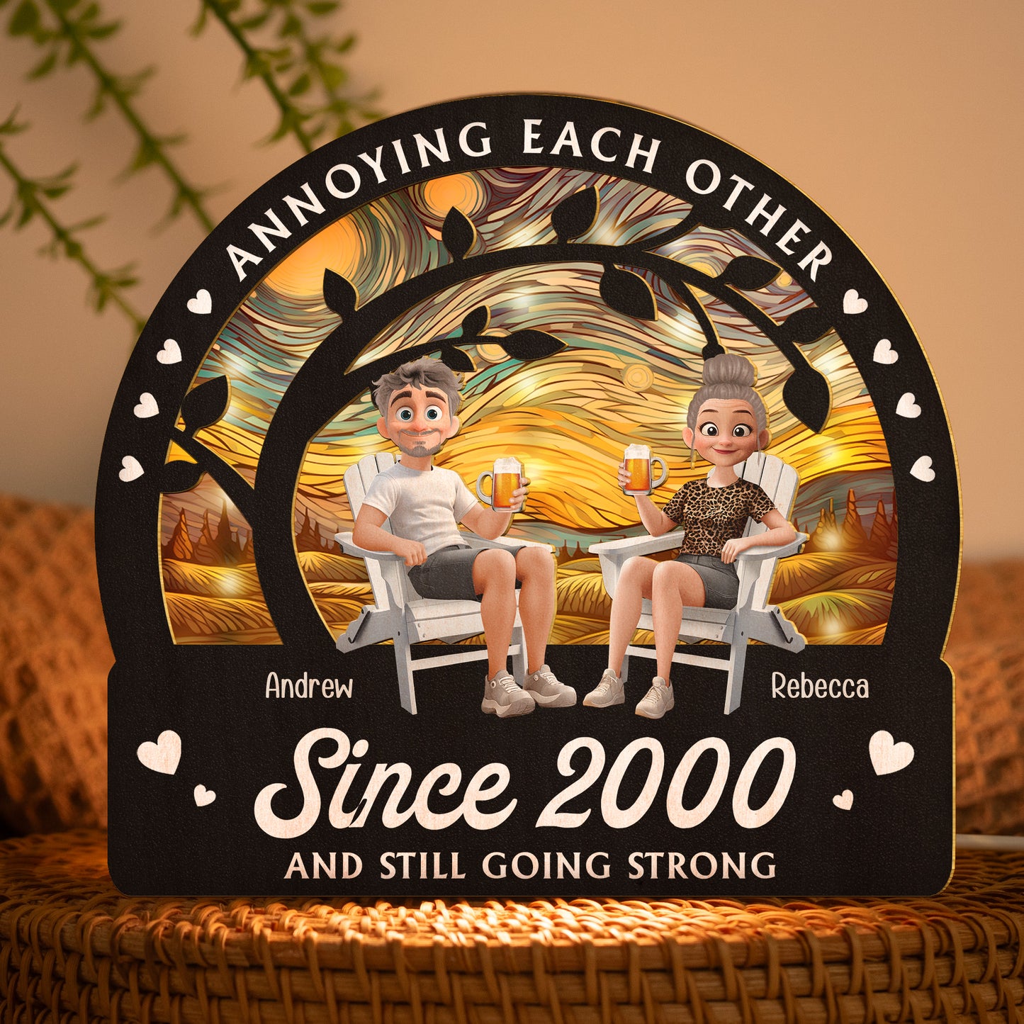 Annoying Each Other Since & Still Going Strong - Personalized Lantern Night Light