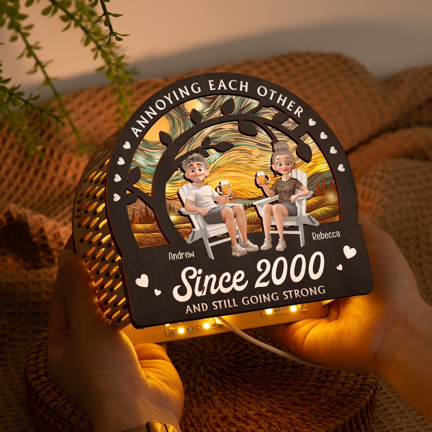 Annoying Each Other Since & Still Going Strong - Personalized Lantern Night Light