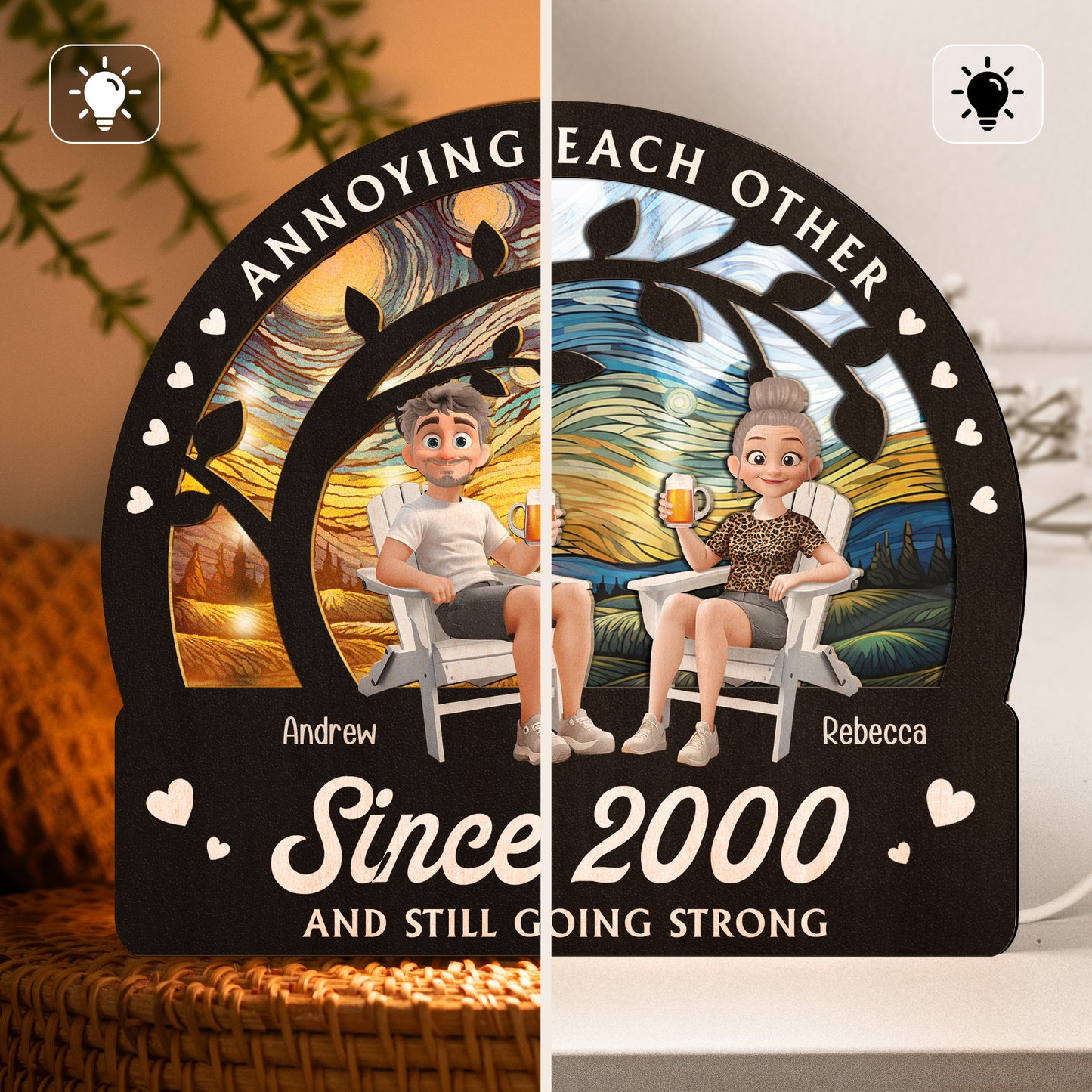 Annoying Each Other Since & Still Going Strong - Personalized Lantern Night Light