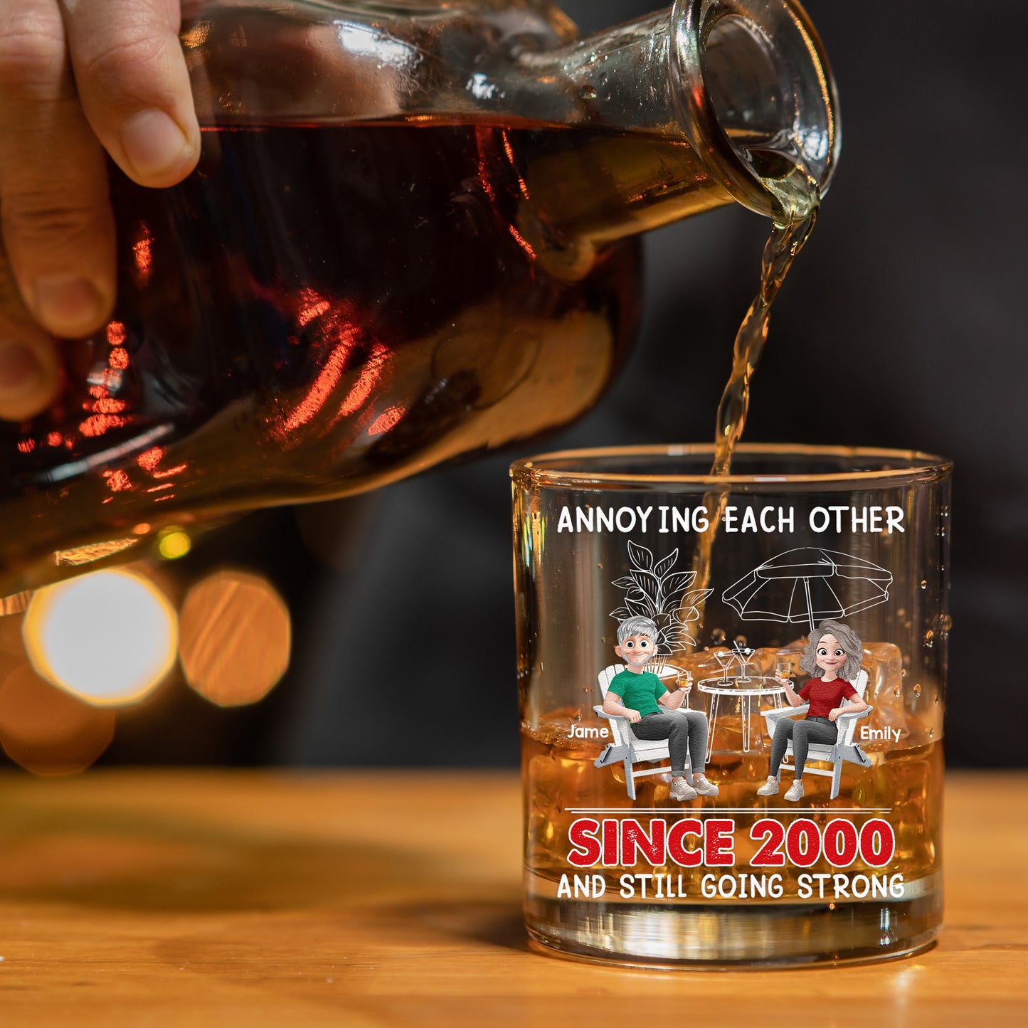 Annoying Each Other Since & Still Going Strong - Personalized Whiskey Glass