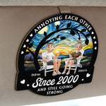Annoying Each Other Since & Still Going Strong - Personalized Wooden Car Visor Clip