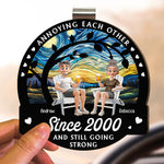 Annoying Each Other Since & Still Going Strong - Personalized Wooden Car Visor Clip