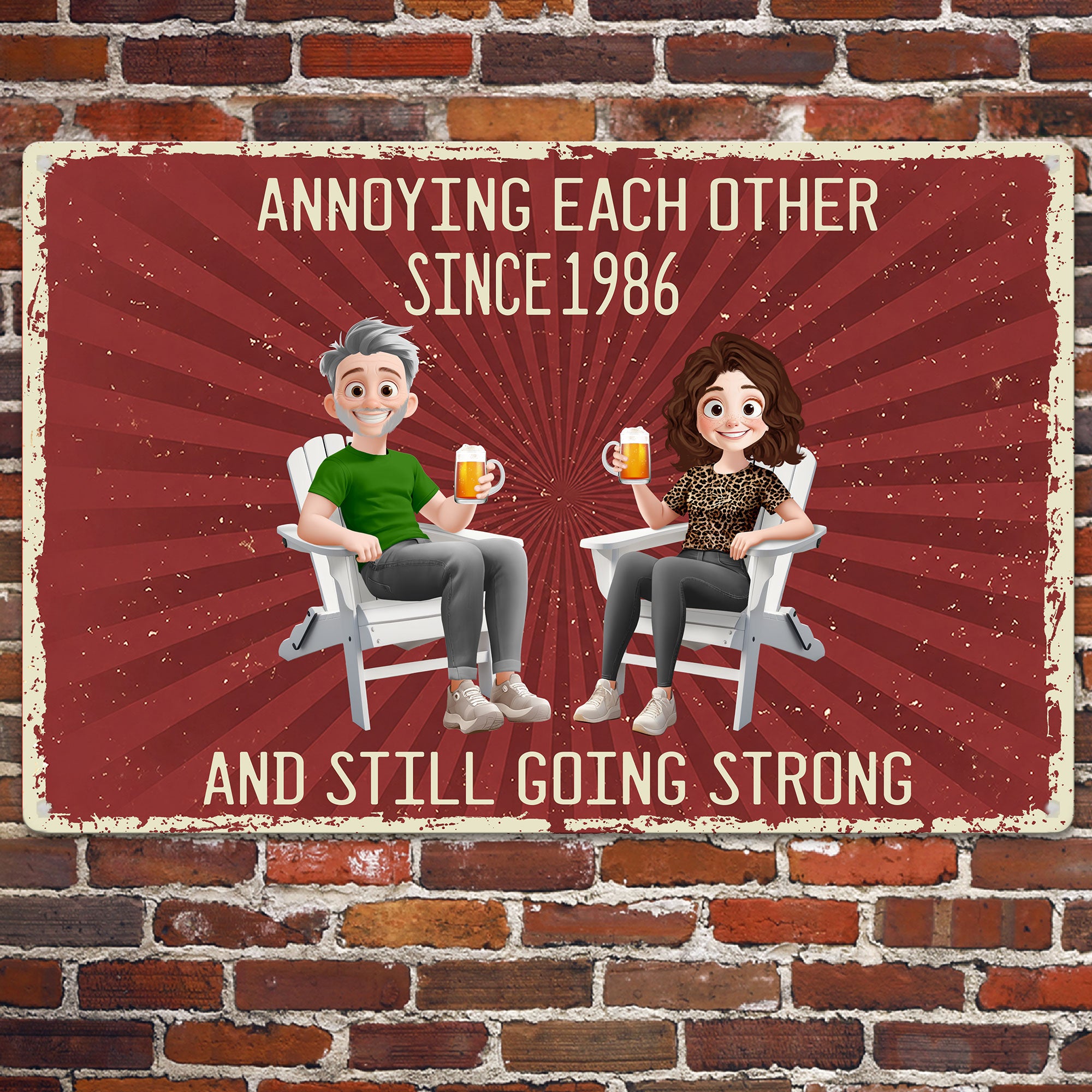 Annoying Each Other Vintage Retro Style New Version - Personalized Metal Sign