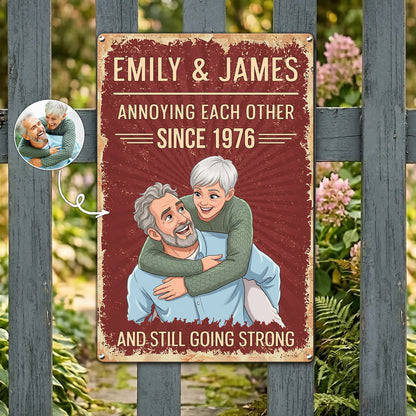 Annoying-Each-Other-Since-Custom-Photo-Cartoon-Style-Personalized-Metal-Sign-1