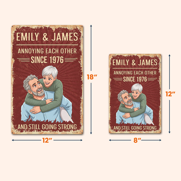 Annoying-Each-Other-Since-Custom-Photo-Cartoon-Style-Personalized-Metal-Sign-4