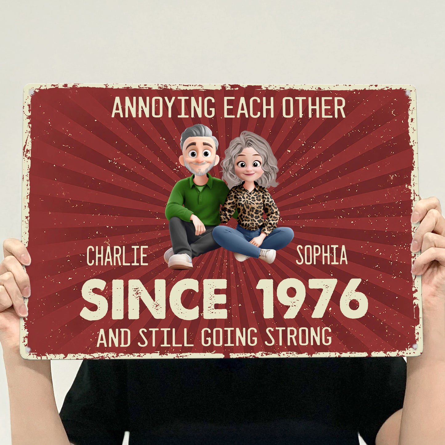 Annoying-Each-Other-Since-&-Still-Going-Strong-Cartoon-Couple-Anniversary-Gifts-For-Him-Her-Personalized-Metal-Sign-2