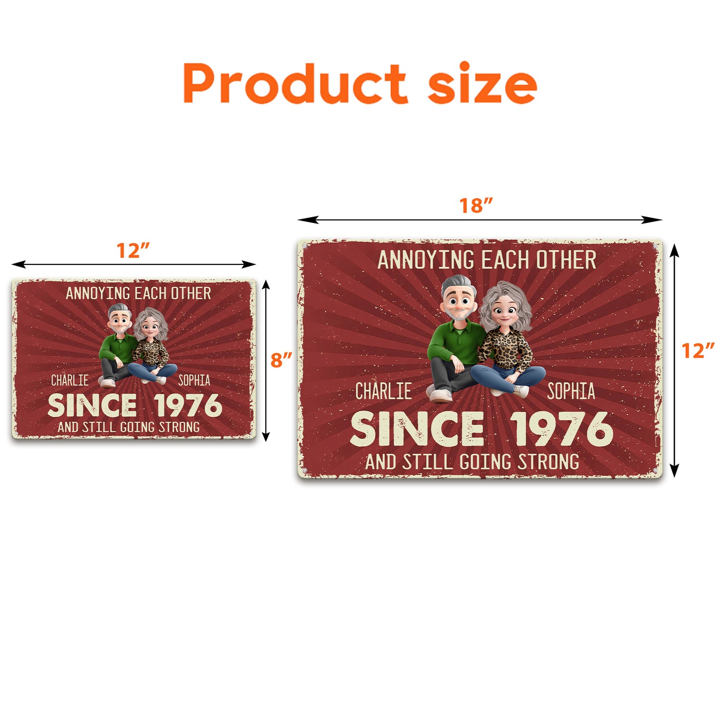 Annoying-Each-Other-Since-&-Still-Going-Strong-Cartoon-Couple-Anniversary-Gifts-For-Him-Her-Personalized-Metal-Sign-6-- Copy
