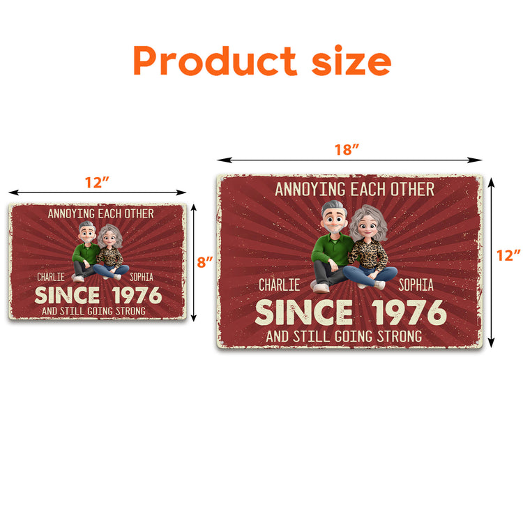 Annoying-Each-Other-Since-&-Still-Going-Strong-Cartoon-Couple-Anniversary-Gifts-For-Him-Her-Personalized-Metal-Sign-6-- Copy