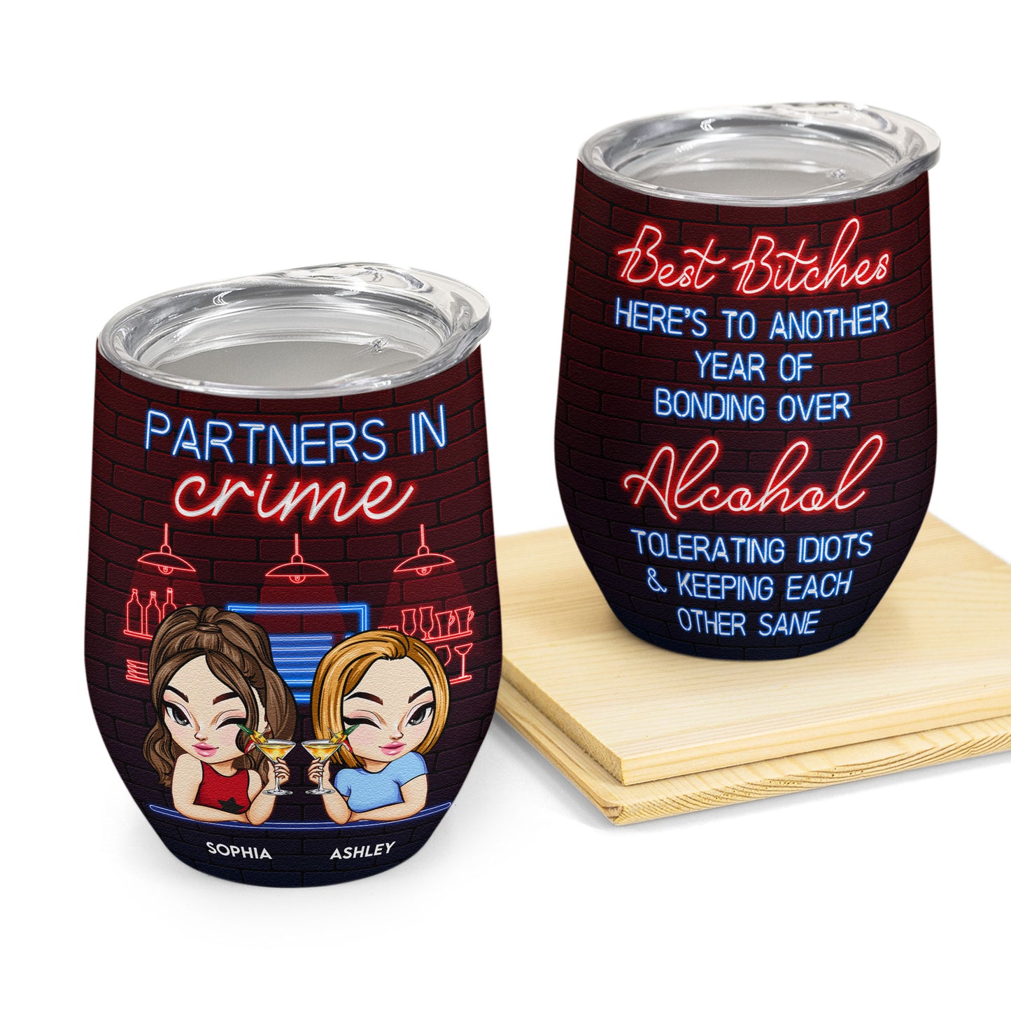 Another Year Of Bonding Over Alcohol - Personalized Wine Tumbler