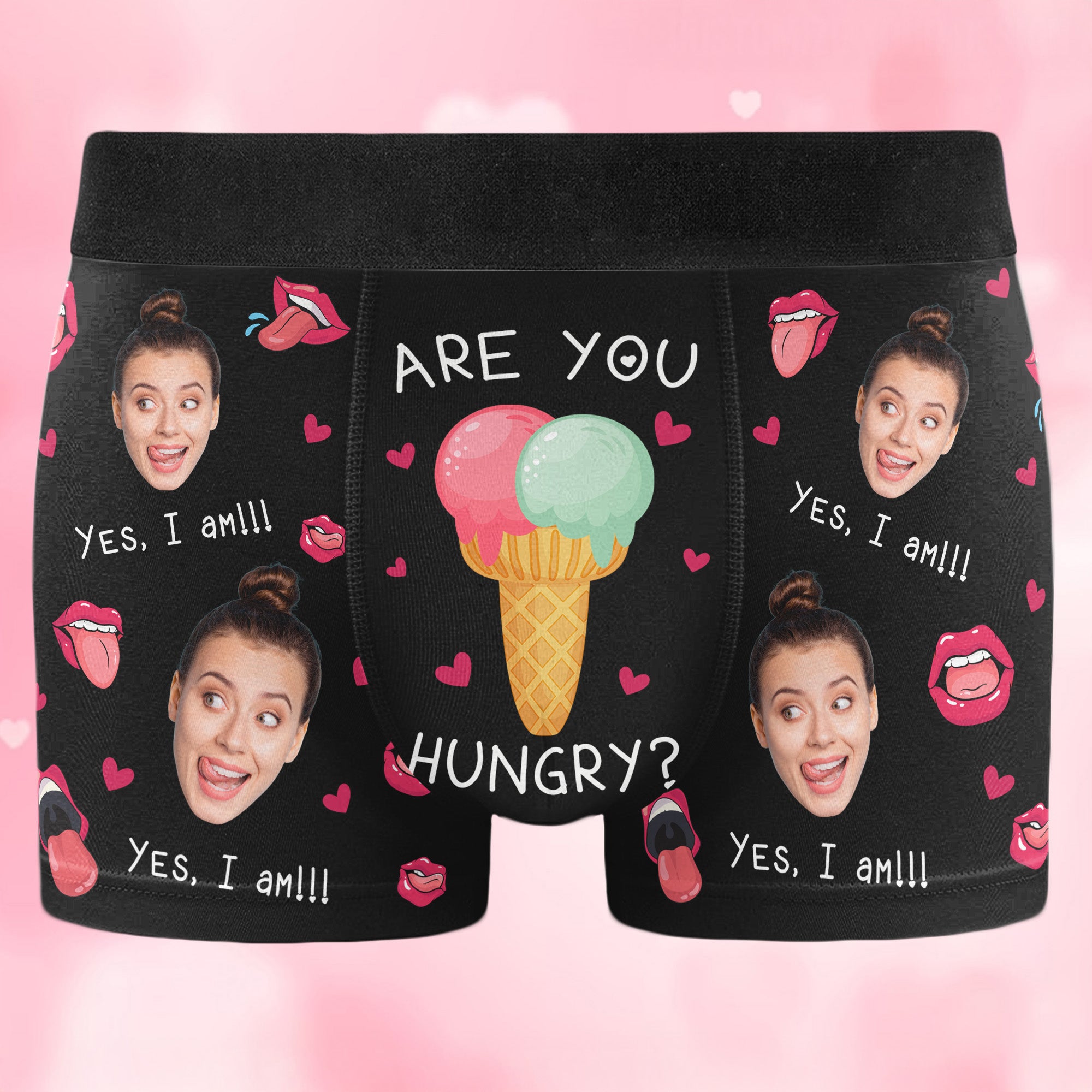 Are You Hungry Funny Gift For Him - Personalized Photo Men's Boxer Briefs