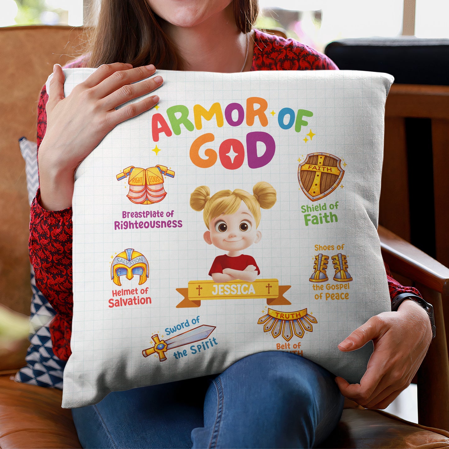 Armor Of God Gift For Kids - Personalized Pillow (Insert Included)