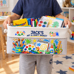 Art-Supply-Basket-For-Painting-Lover-Kids,-Grandkids-Boy-Version-Personalized-Storage-Basket-1