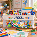 Art-Supply-Basket-For-Painting-Lover-Kids,-Grandkids-Boy-Version-Personalized-Storage-Basket-2