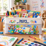 Art-Supply-Basket-For-Painting-Lover-Kids,-Grandkids-Boy-Version-Personalized-Storage-Basket-3