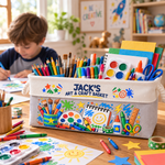 Art-Supply-Basket-For-Painting-Lover-Kids,-Grandkids-Boy-Version-Personalized-Storage-Basket-4
