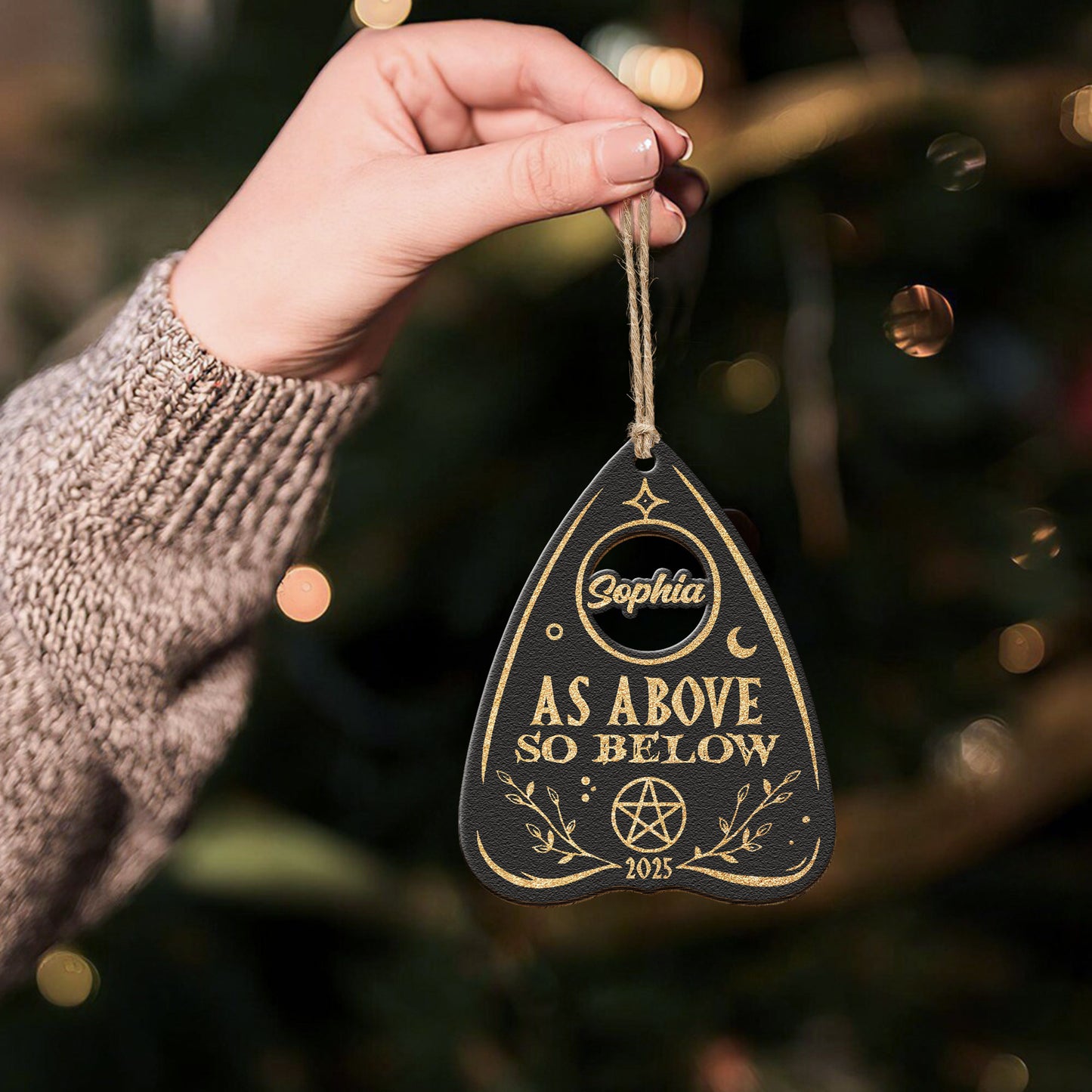 As Above So Below Planchette - Personalized Wooden Ornament