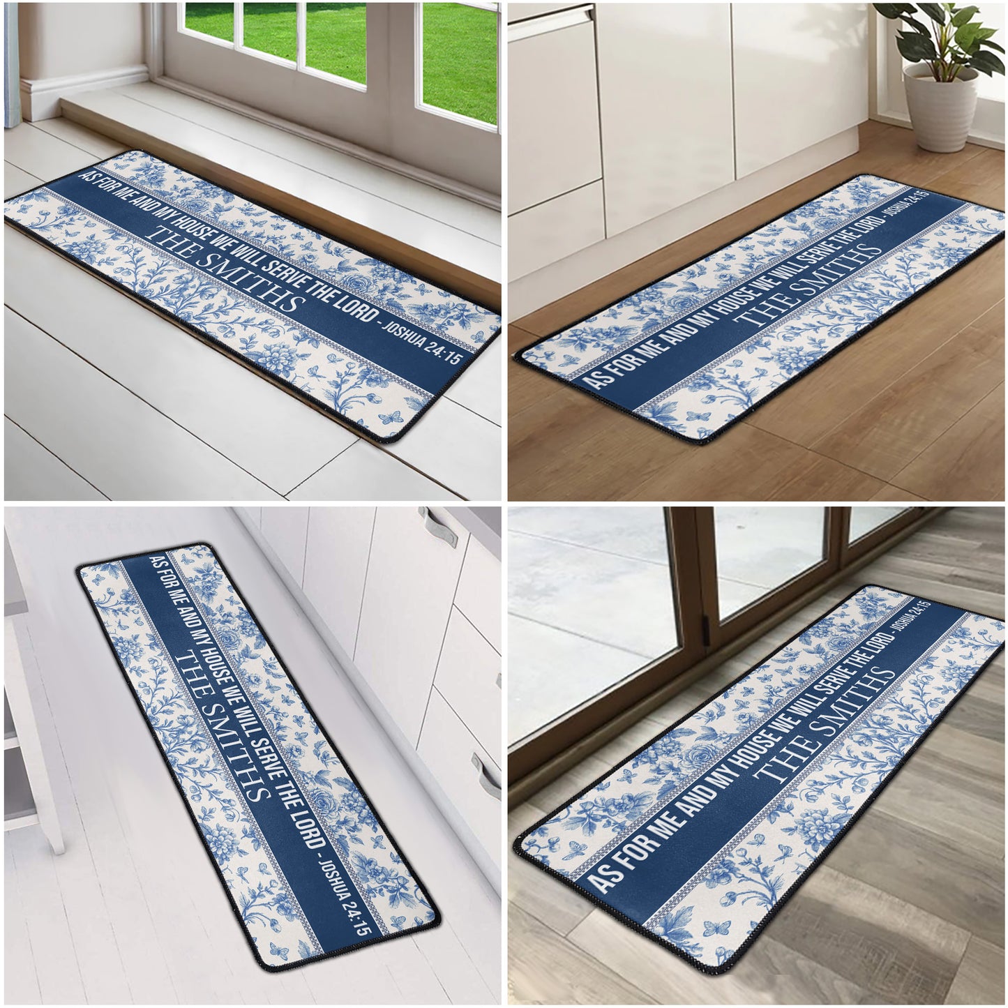 As For Me And My House We Will Serve The Lord - Personalized Runner Rug