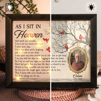 As I Sit In Heaven Memorial Gifts - Personalized Photo LED Shadow Box