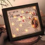 As I Sit In Heaven Memorial Gifts - Personalized Photo LED Shadow Box
