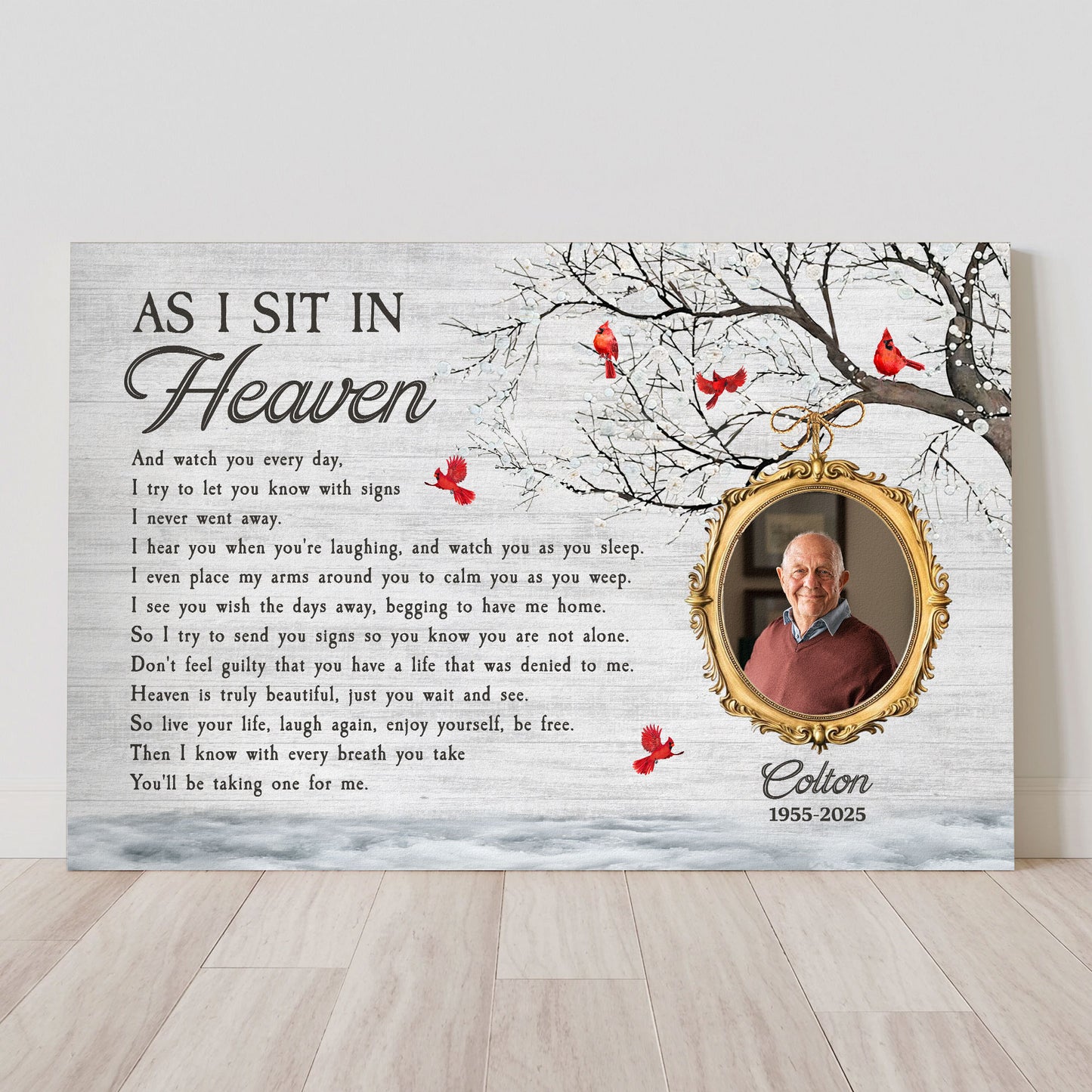 As I Sit In Heaven Memorial Gifts - Personalized Photo Poster/Canvas