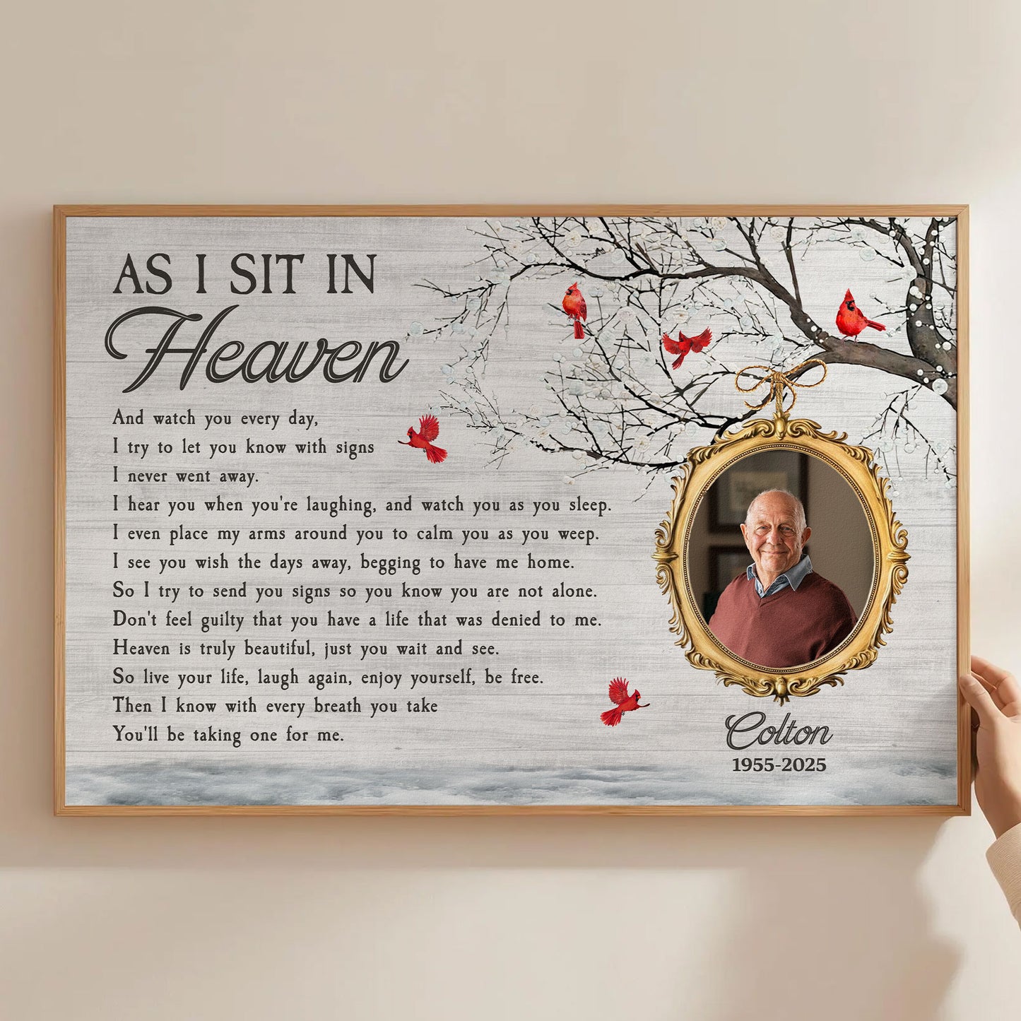 As I Sit In Heaven Memorial Gifts - Personalized Photo Poster/Canvas