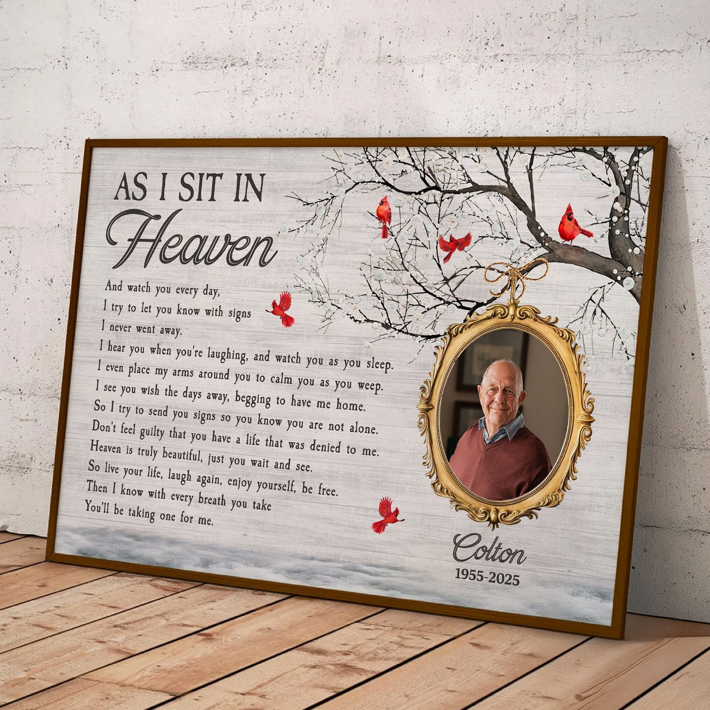 As I Sit In Heaven Memorial Gifts - Personalized Photo Poster/Canvas