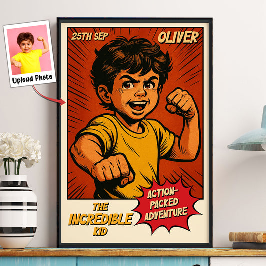 Astonishing The Incredible Kid Vintage Retro Art Comic Cover - Personalized Photo Poster