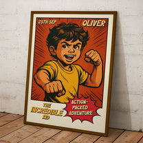 Astonishing The Incredible Kid Vintage Retro Art Comic Cover - Personalized Photo Poster