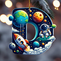 Astronaut Space Theme Letters For Kid Christmas Gift - Personalized Acrylic Ornament
