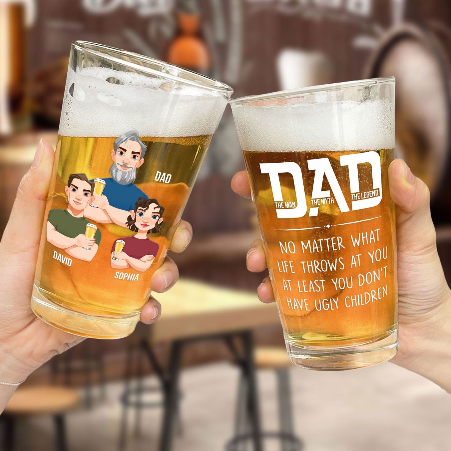 At Least You Don't Have Ugly Children - Personalized Beer Glass