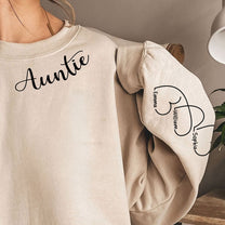 Auntie Gift Custom Her Children's Names - Personalized Sweatshirt