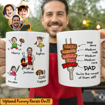 BBQ-Father'S-Day-Dad-You're-The-Rarest-Custom-Funny-Kids'-Faces-Personalized-Mug-1
