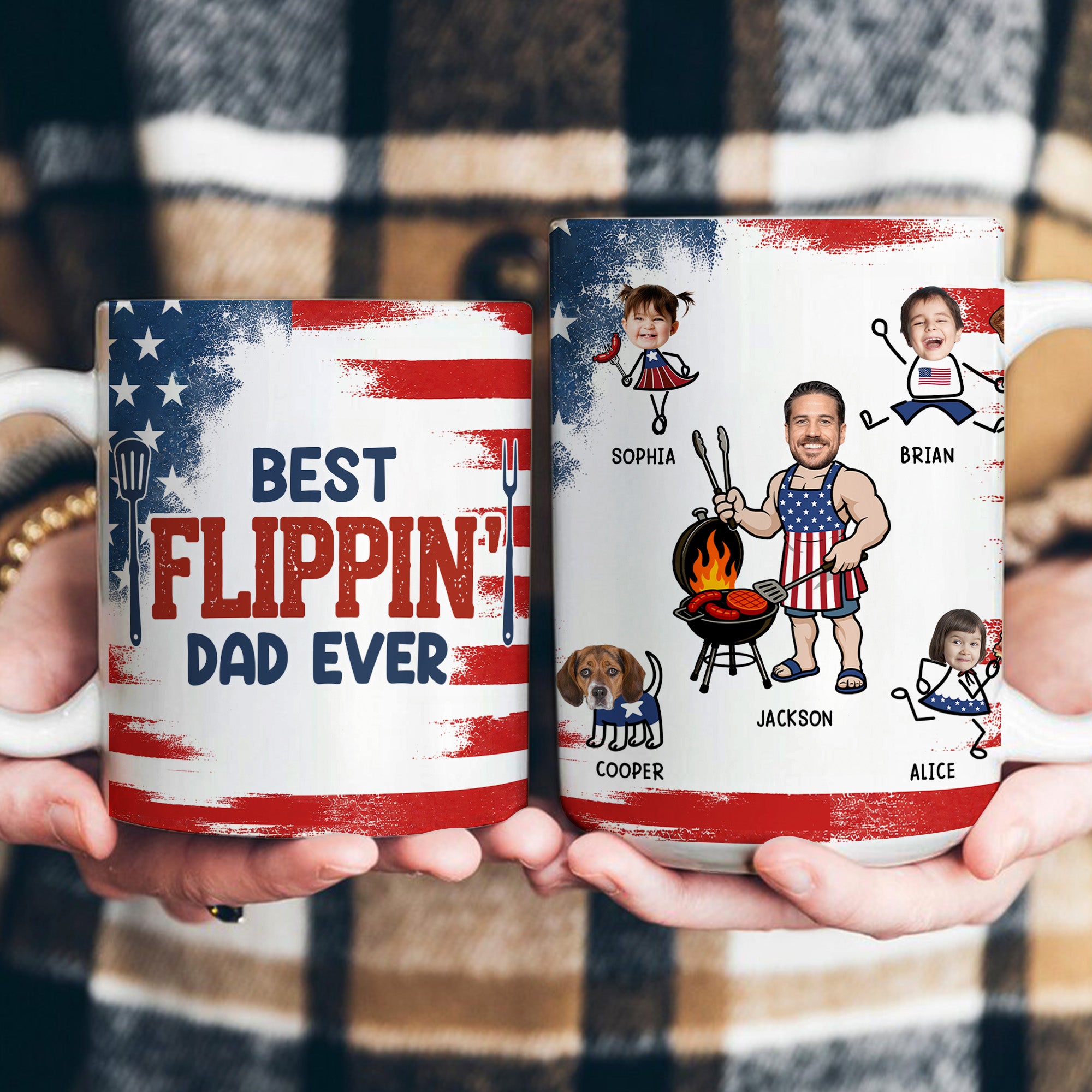 BBQ-Father's-Day-Dad-Best-Flippin'-Dad-Ever-Custom-Funny-Kids'-Faces-Personalized-Mug5
