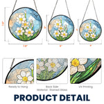 Custom Birth Month Flower - Personalized Stained Glass Window Hanging Suncatcher