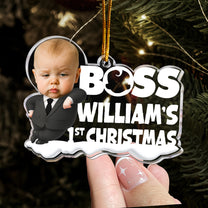 Baby 1st Christmas Cute Baby - Personalized Acrylic Photo Ornament