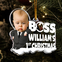 Baby 1st Christmas Cute Baby - Personalized Acrylic Photo Ornament