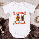 Baby And Pet Frist Christmas - Personalized Baby Bodysuit