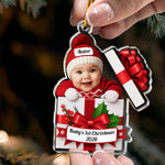 Baby Christmas Gift Box 2D Flat Christmas Ornament - Personalized Acrylic Photo Ornament