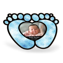 Baby Feet With Love Heart - Personalized Window Hanging Suncatcher Photo Ornament