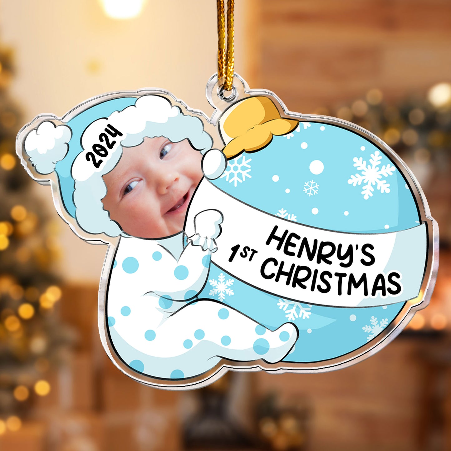 Baby First Christmas - Personalized Acrylic Photo Ornament