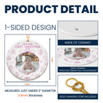 Baby First Christmas Toile De Jouy - Personalized Ceramic Photo Ornament