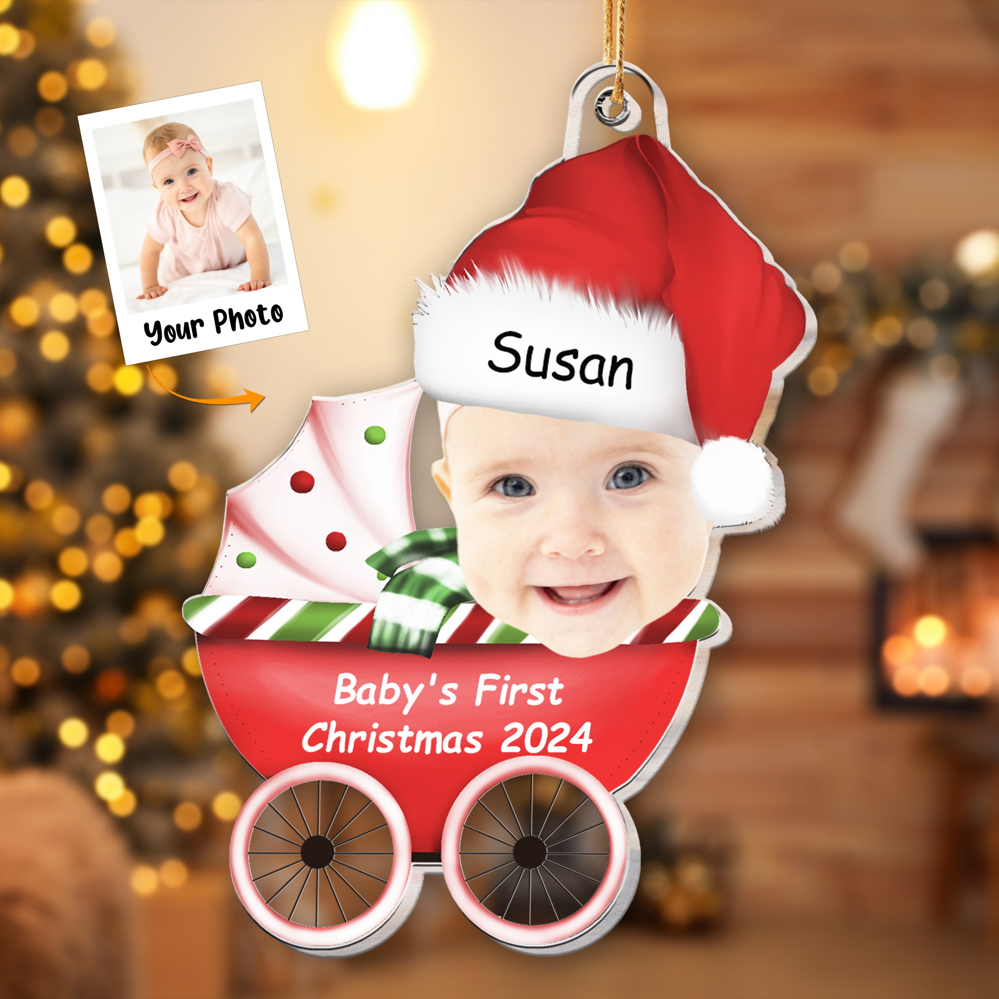 Baby First's Christmas 2024 - Personalized Acrylic Photo Ornament