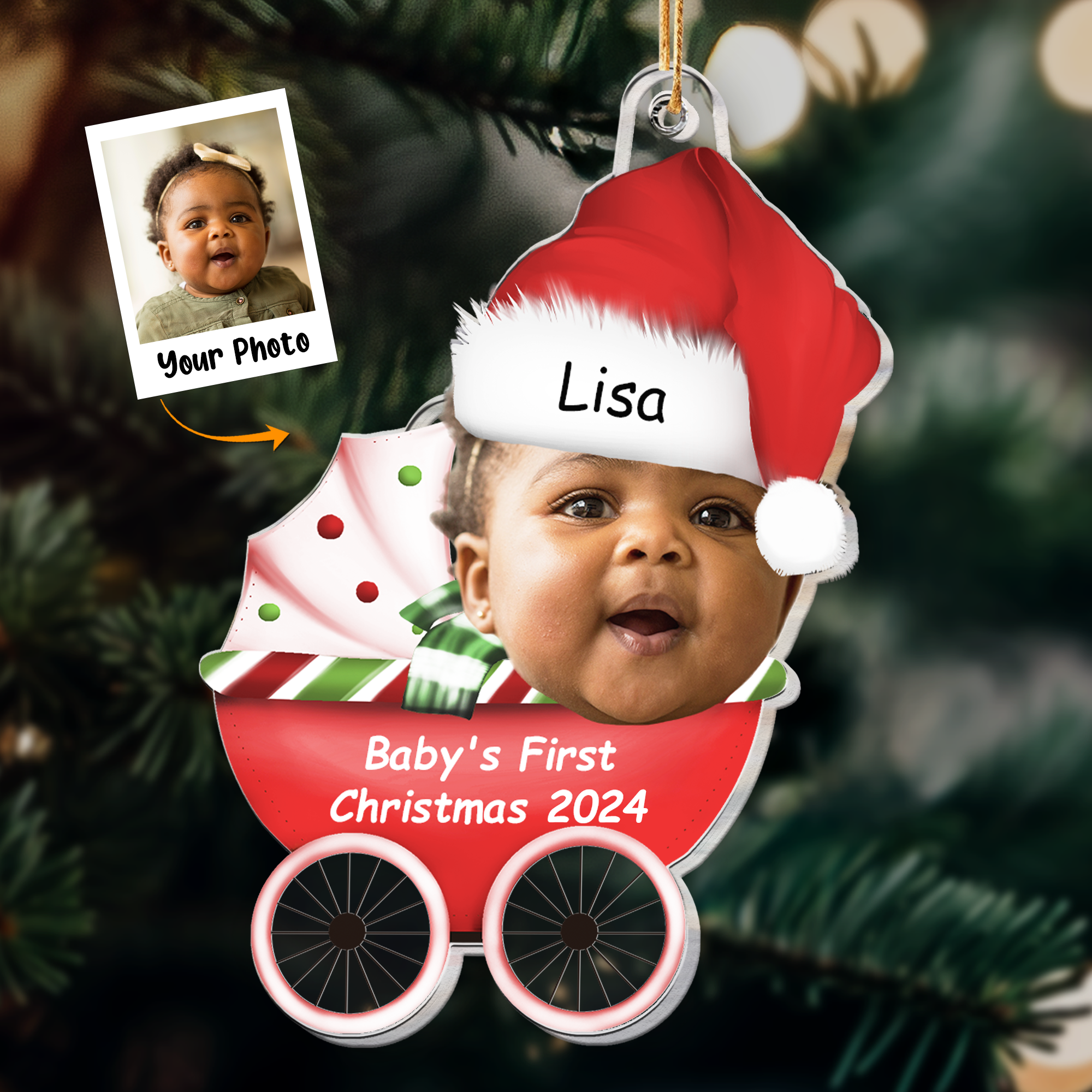 Baby First's Christmas 2024 - Personalized Acrylic Photo Ornament