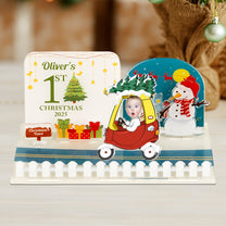 Baby's First Christmas Cozy Coupe - Personalized 3D Acrylic Photo Standee
