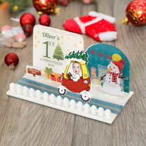 Baby's First Christmas Cozy Coupe - Personalized 3D Acrylic Photo Standee