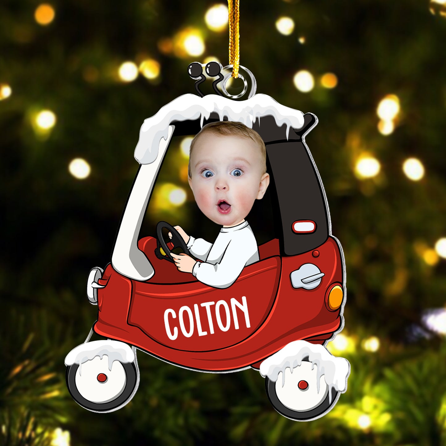 Baby In Car - Personalized Acrylic Photo Ornament